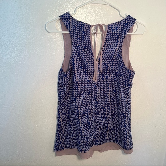 Gap Sleeveless Blouse Blue Purple Geometric - Picture 7 of 10